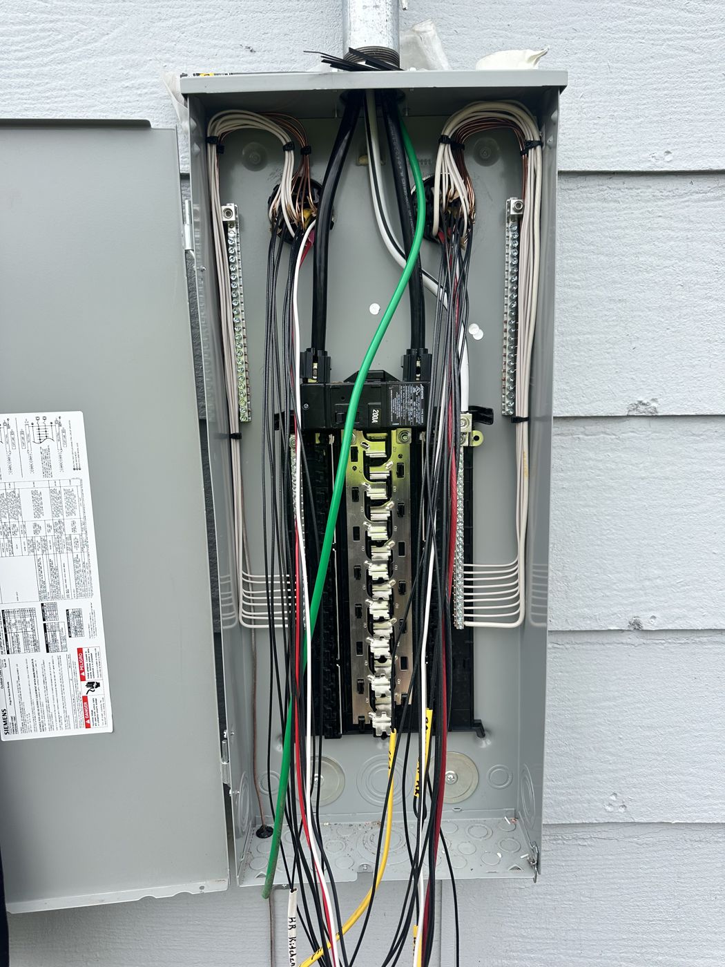 Outdoor panel with circuits being landed